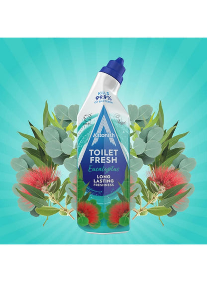 astonish, buildup fast, cleaning prevent, cruelty free, eucalyptus long, fast working, fragrance kills, free vegan, free vegan 750ml, fresh eucalyptus, lasting fragrance, long lasting, toilet fresh, vegan 750ml, working cruelty