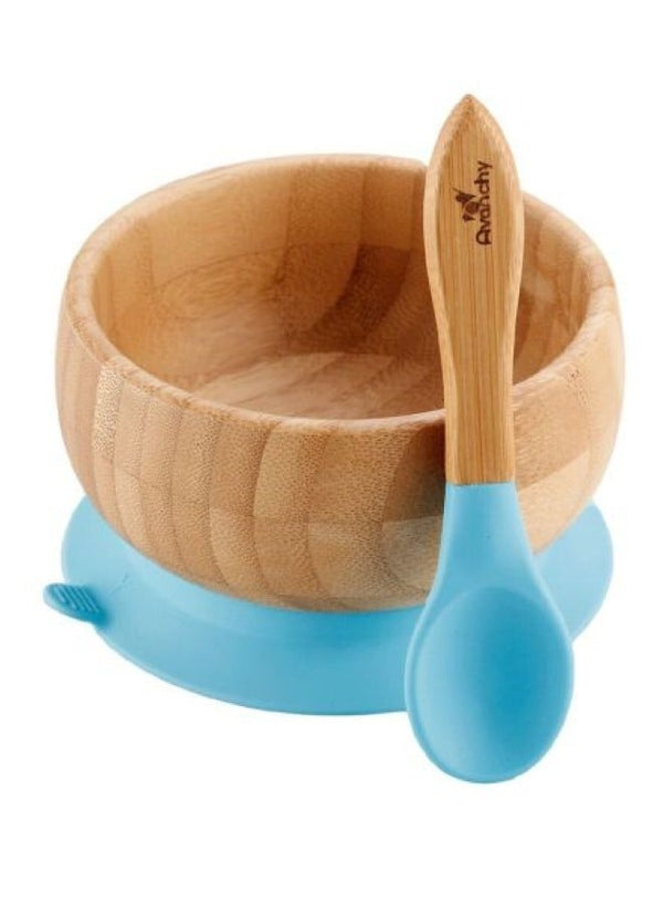 Avanchy Bamboo Suction Bowl + Spoon for Babies