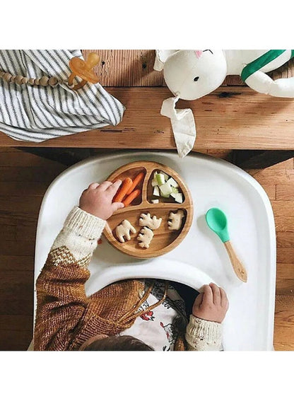 Avanchy Bamboo Suction Plate + Spoon Blue