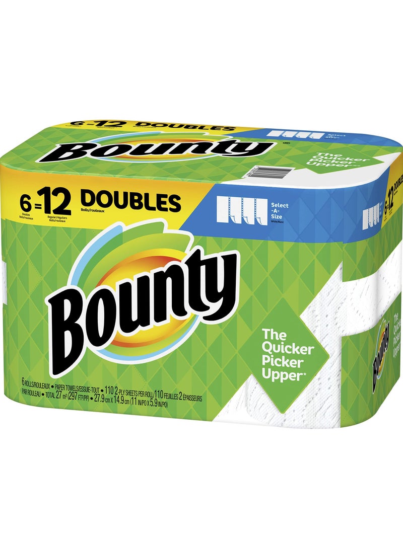 Bounty Select-A-Size Paper Towels, 6 Double Rolls