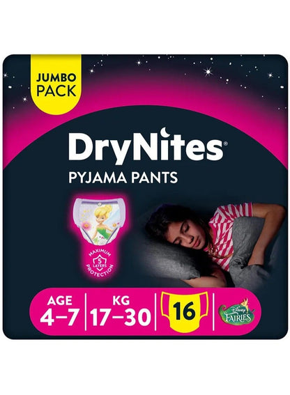 HUGGIES Drynites Girl's Pyjama Bed Wetting Pants Size 7
