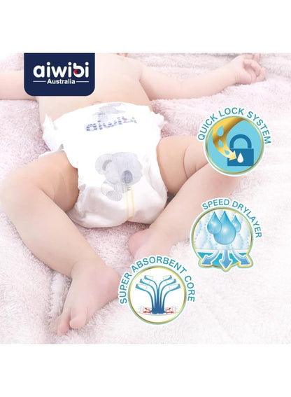 Aiwibi Ultra-Thin Baby Tape Diapers Size 2 Small