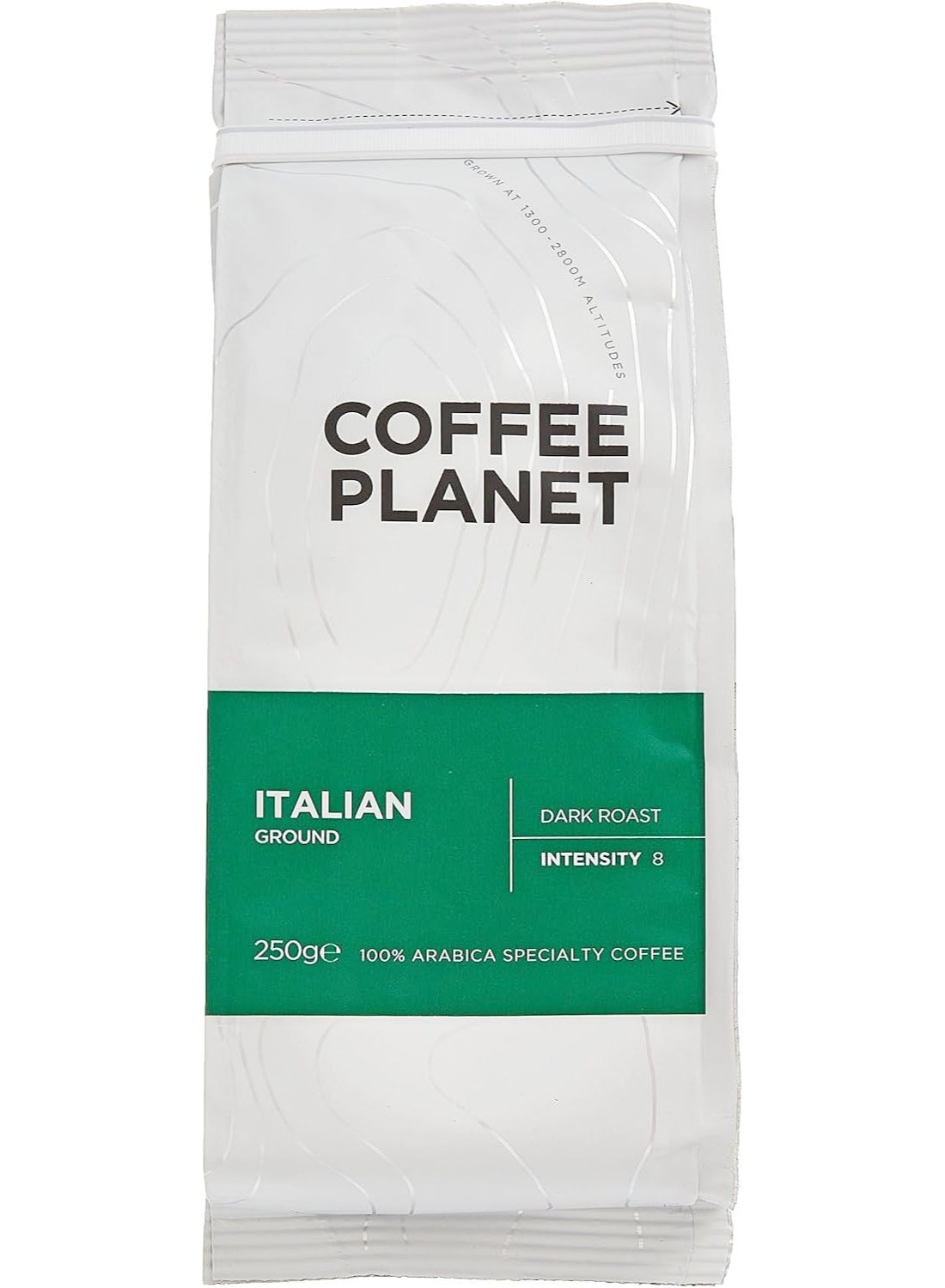 coffee bag, coffee planet, cool dry, cups per, dark roast, dark roast ground, five cups, ground intensity, italian dark, italian dark roast, per day, roast ground, roast ground intensity, signature italian, signature italian dark