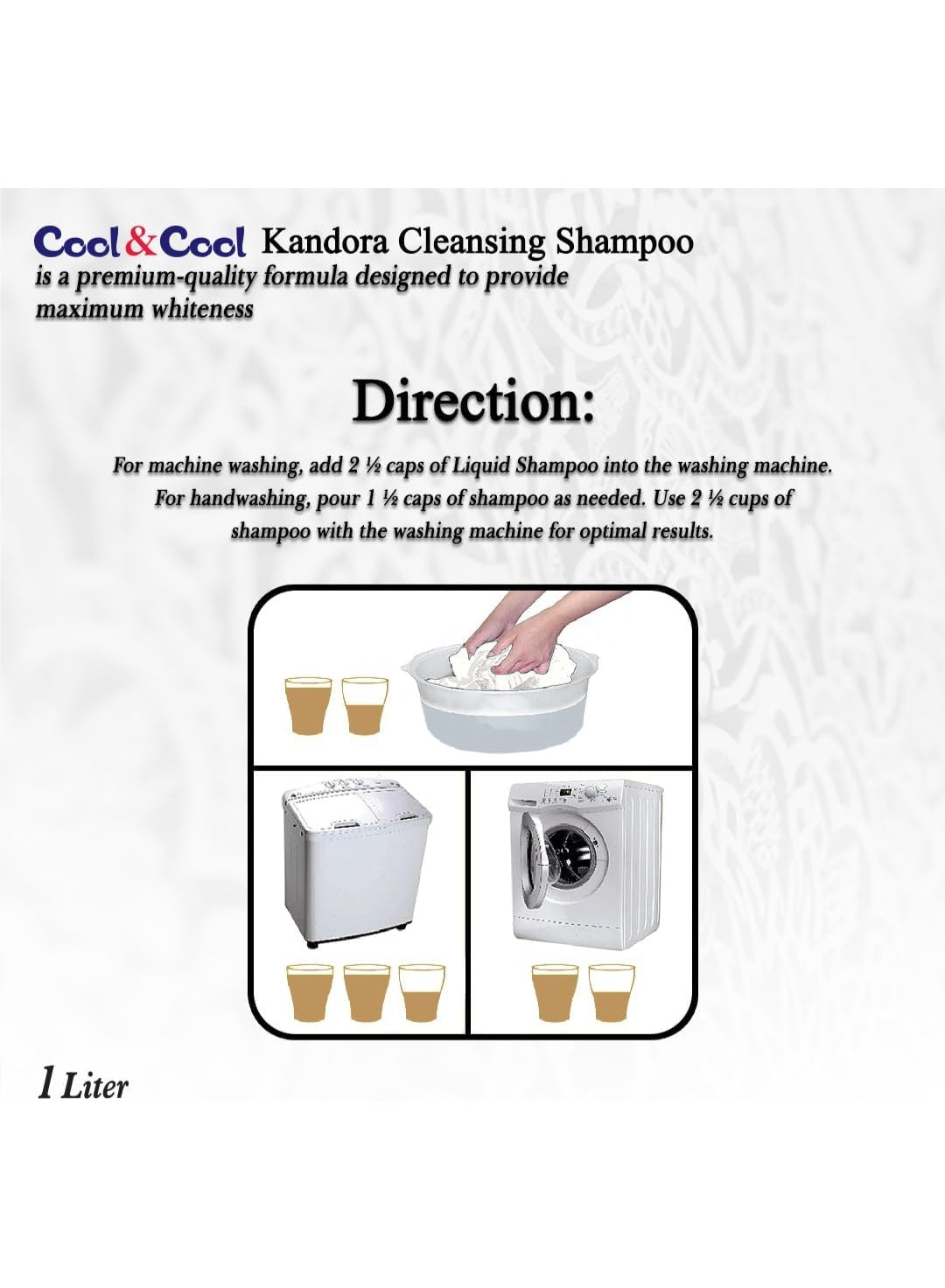 add two, cleansing shampoo, cleansing shampoo 1ltr, cool & cool, cool dry, hand wash, kandora cleansing, kandora cleansing shampoo, laundry detergent, liquid detergent, ltr keep, note keep, shampoo 1ltr, stain removal