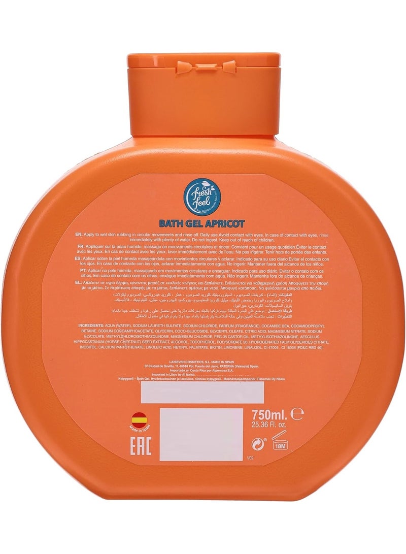 FRESH FEEL Apricot Bath Gel Body Cleanser 750 ML