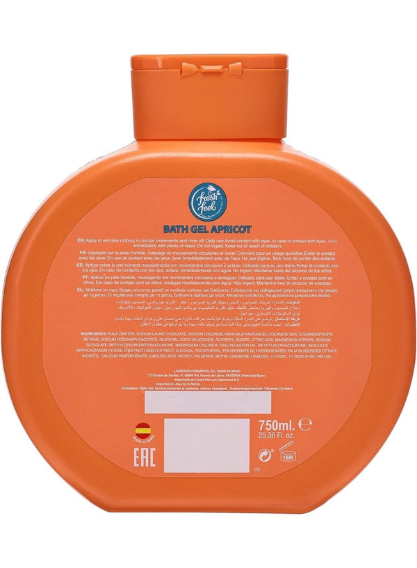 FRESH FEEL Apricot Bath Gel Body Cleanser 750 ML
