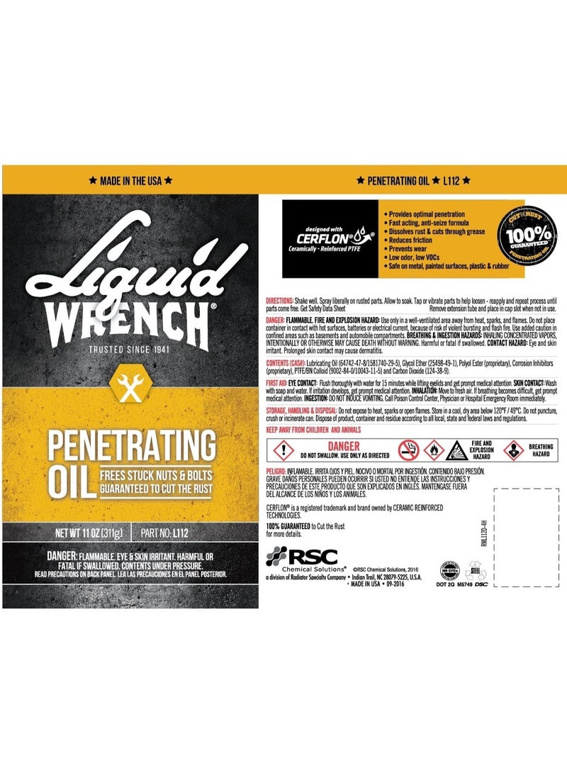 LIQUID WRENCH Penetrating Oil for Stuck Nuts & Bolts