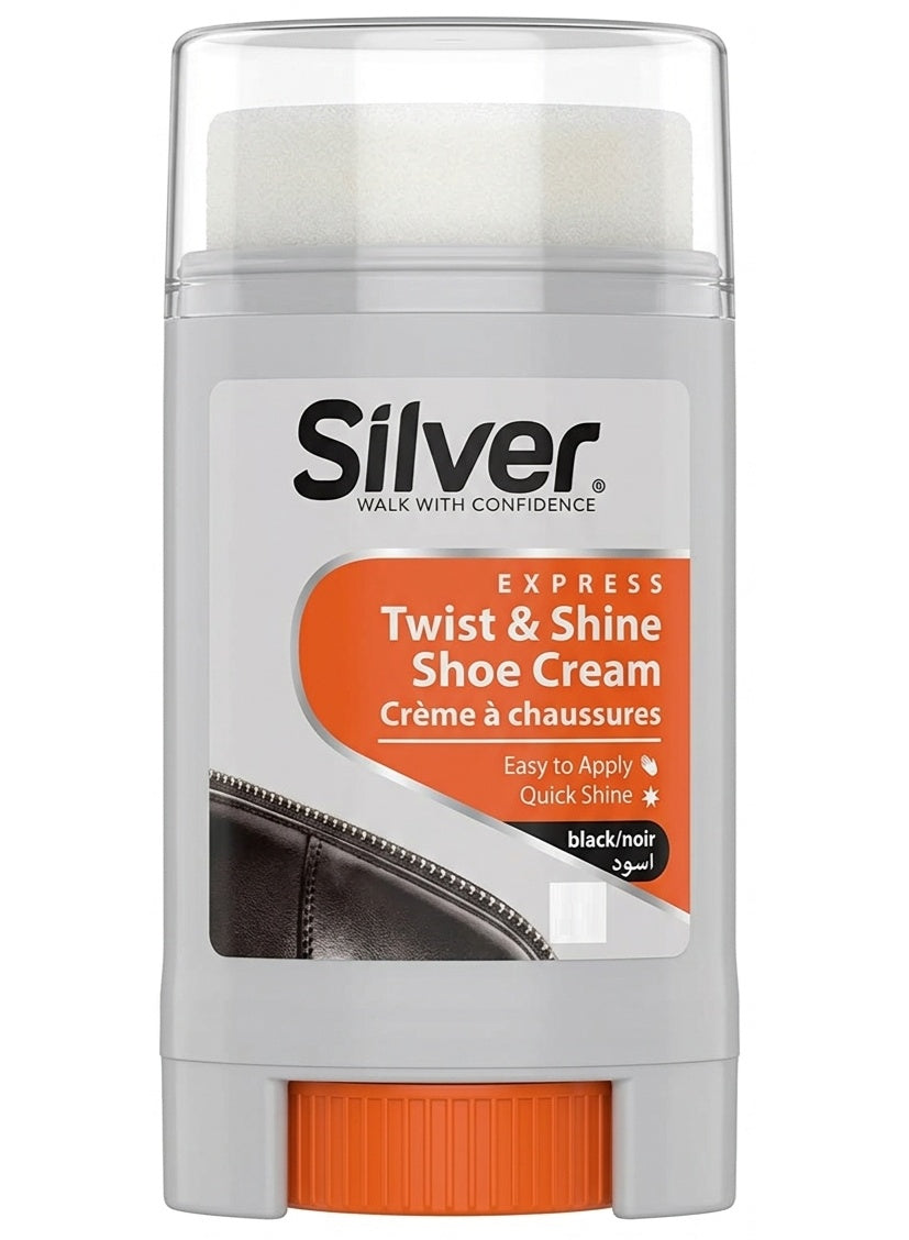 50ml keep, black net, cool dry, cream black, express twist, express twist shine, home work, shine shoe, shine shoe cream, shoe care, shoe cream, shoe cream black, silver, twist shine, twist shine shoe