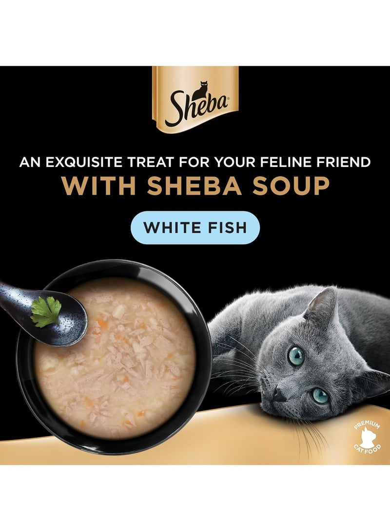 Sheba Cat Soup with White Fish - Pack of 4