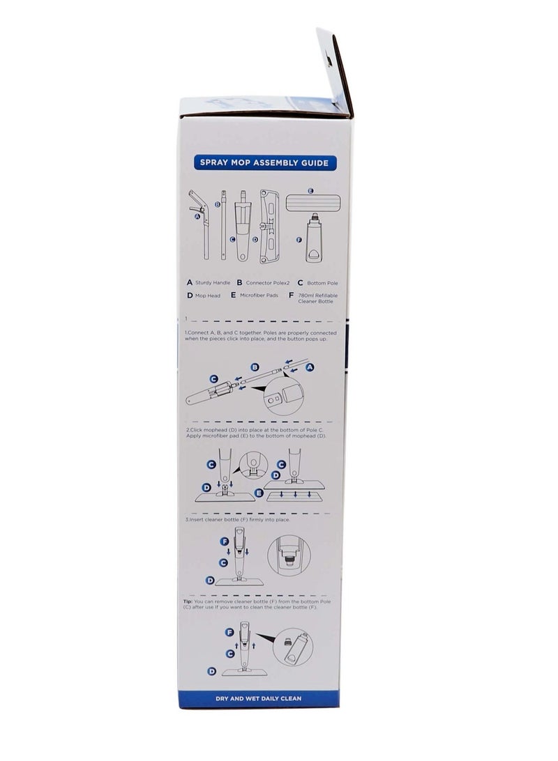 Hygic 125 Cm Spray Mop for Effortless Cleaning