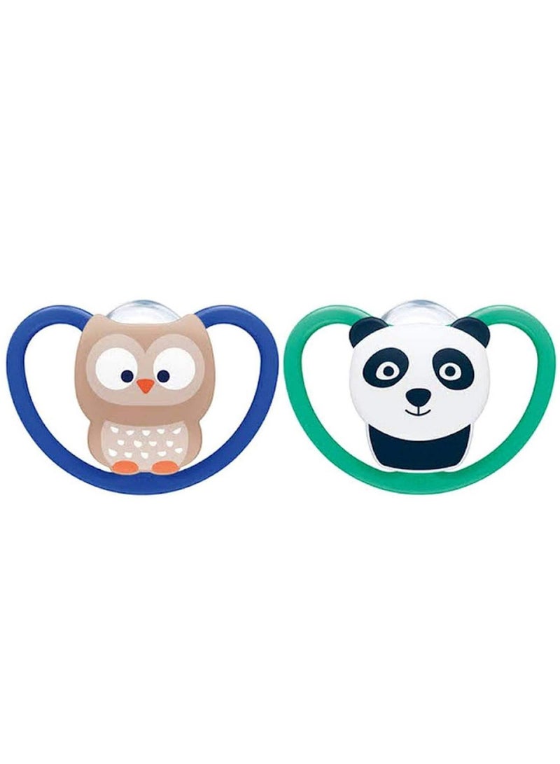 NUK Space Night Silicone Soother 6-18M 2 Pack