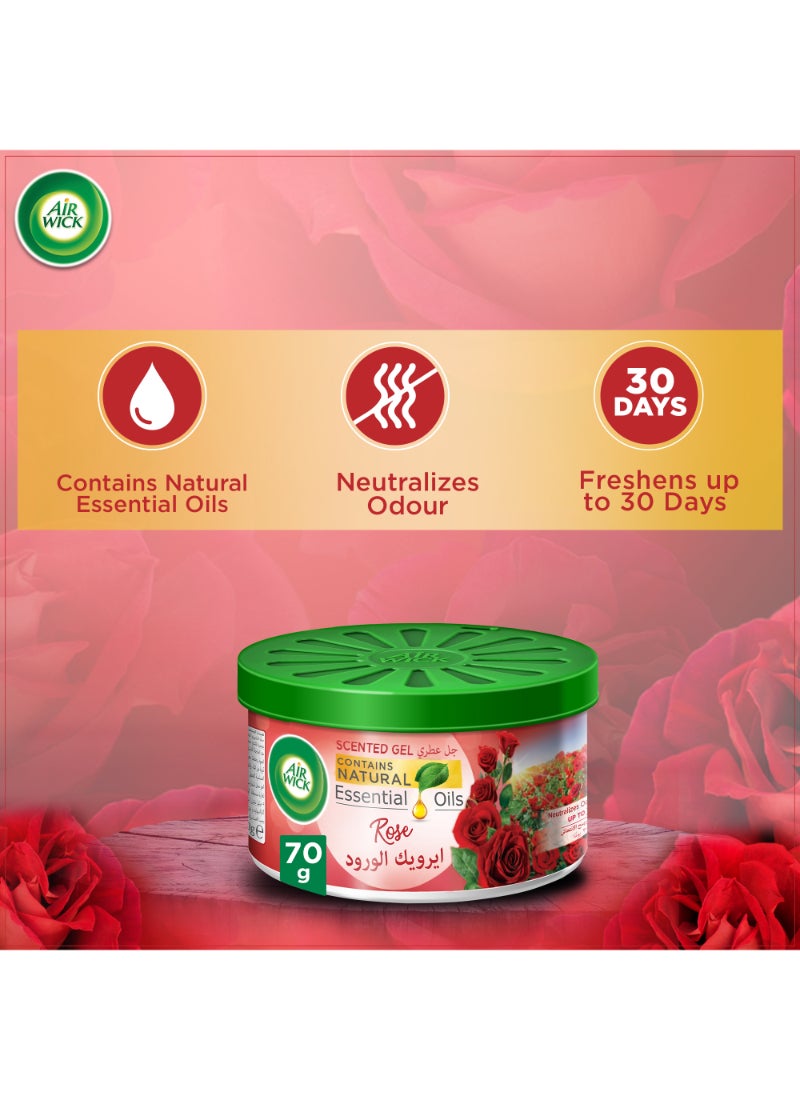 Air Wick Scented Gel Freshener, Rose 70g