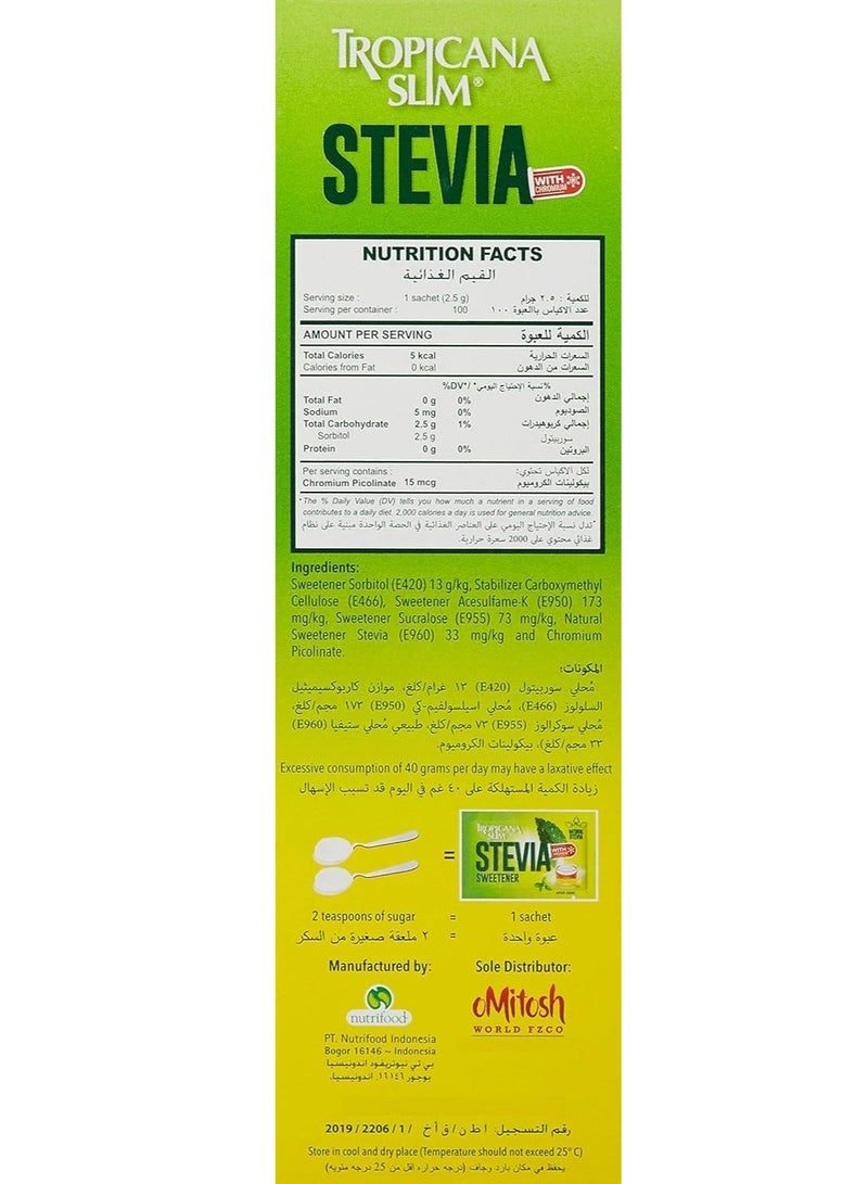 Tropicana Slim Stevia Sweetener Sachets 250g