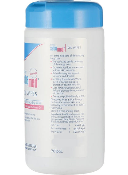 Sebamed Baby Wipes With Wheat Germ Oil - 70 Pieces Pack