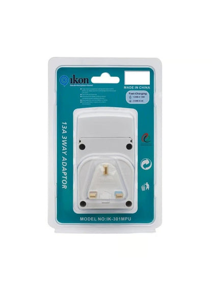 Ikon 3 Way Adapter with USB Ports