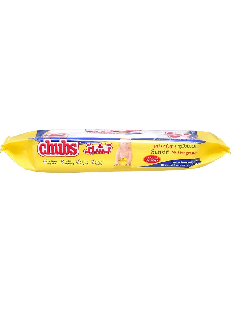 Chubs Sensiti No Fragrance Baby Wet Wipes 40 Pcs