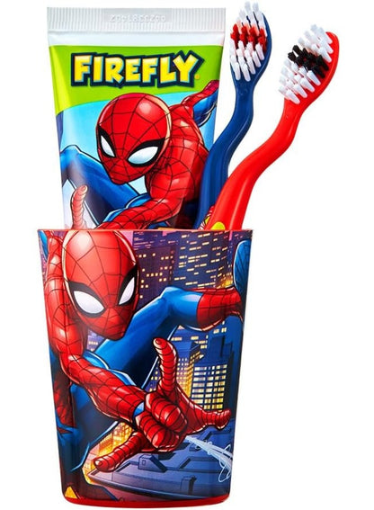 care feels, cool dry, cup cosmetic, cup giving, design fun, dry place, feels like, firefly, fun marvel, key tools, marvel spiderman, mild mint, oral care, toothbrushes toothpaste, young gums