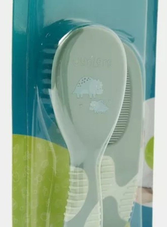 Dino Print Soft Grip Brush And Comb Set - JUNIORS
