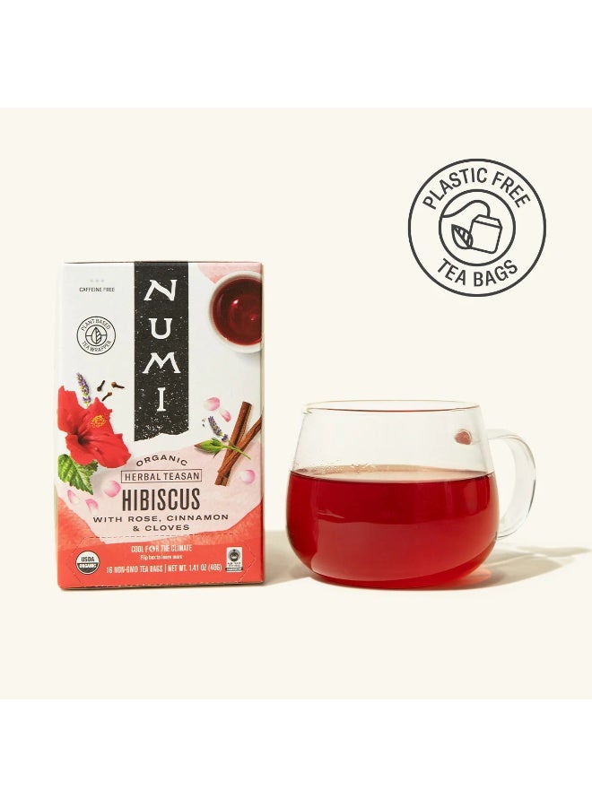 Numi Organic Tea Hibiscus Herbal Tea Bags