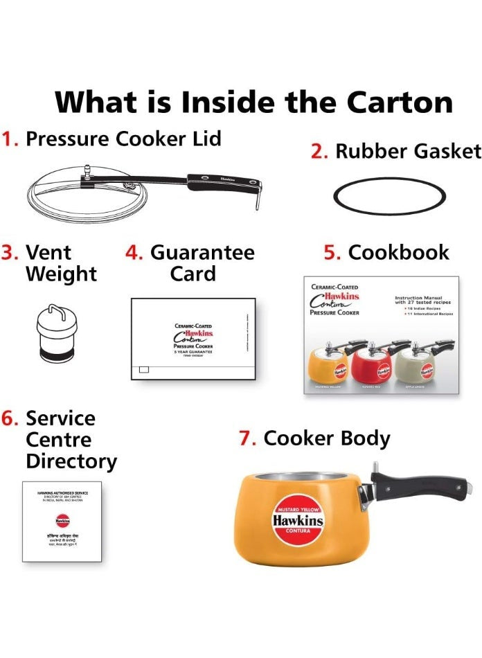 Hawkins Ceramic Cmy30 Coated Pressure Cooker 3L