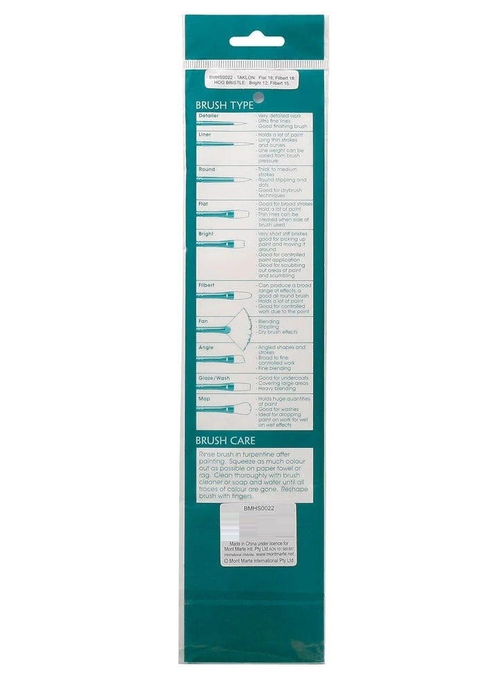 Mont Marte Gallery Brush Set Oils 4Pc