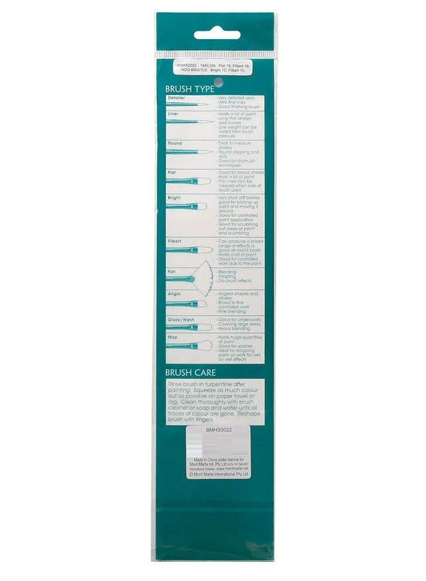 Mont Marte Gallery Brush Set Oils 4Pc
