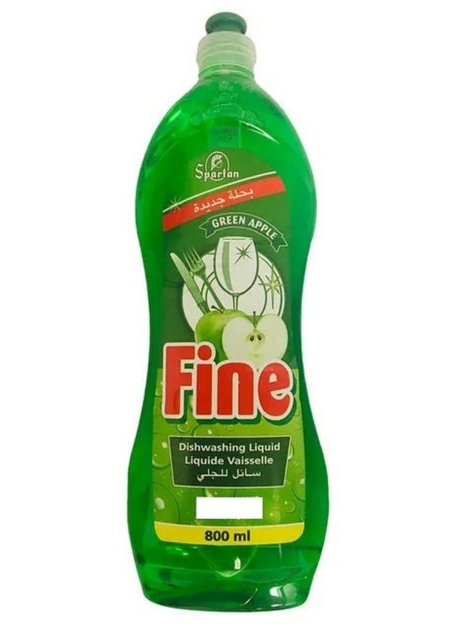 Spartan Fine Dishwashing Liquid Green Apple 800 ML