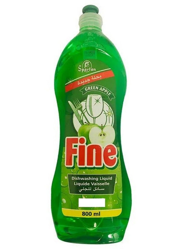 Spartan Fine Dishwashing Liquid Green Apple 800 ML