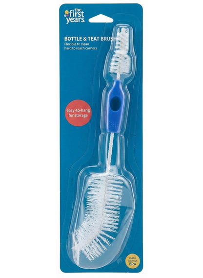 air dry, baby bottle, baby care, brush flexible, clean milk, cups toys, multi-purpose, safe top, soft yet, sponge tip, teat brush, teat brush flexible, the first years, top rack, yes brush