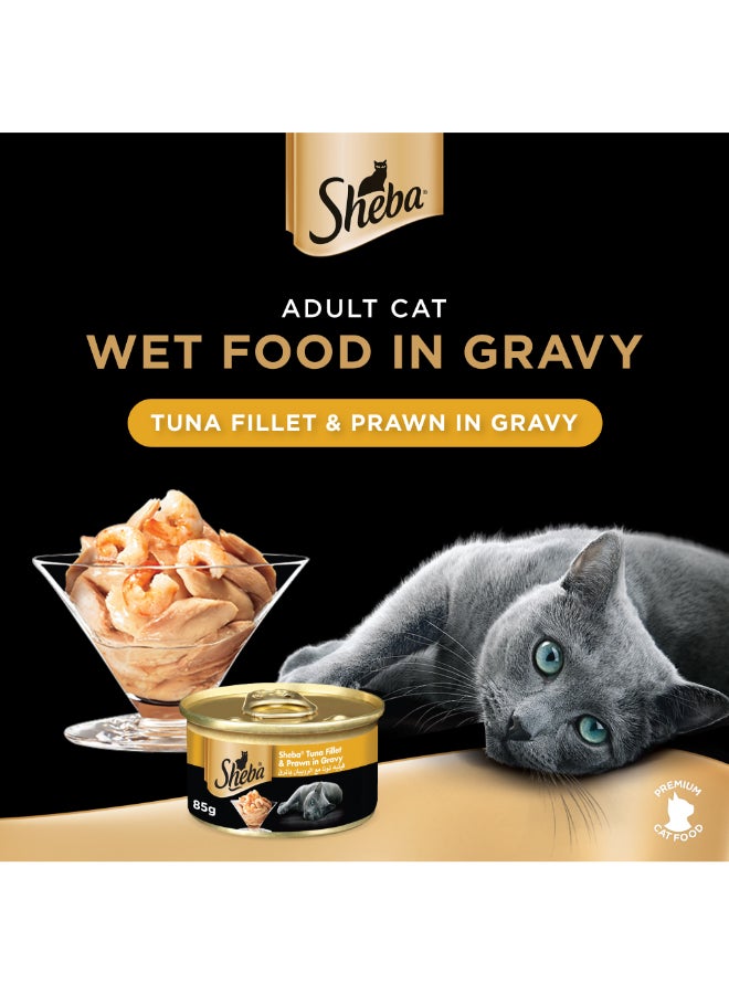 Sheba Tuna Fillets And Prawns In Gravy 85g