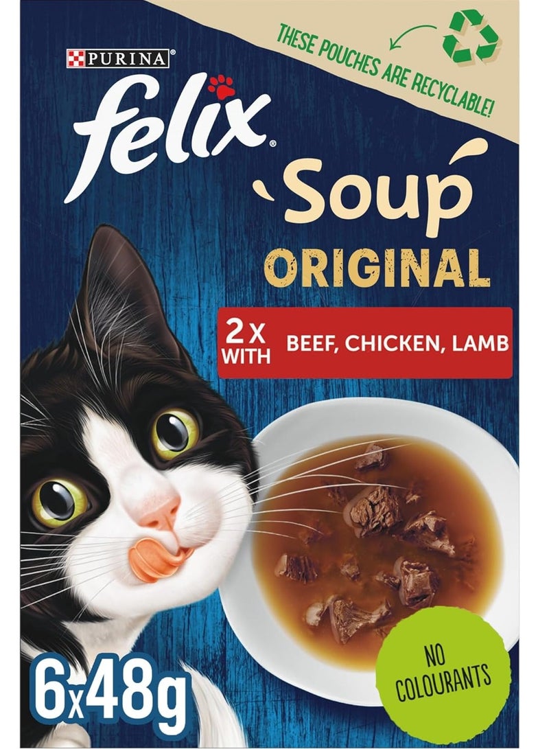 PURINA Felix Soup Tender Strips with Beef Chicken Lamb