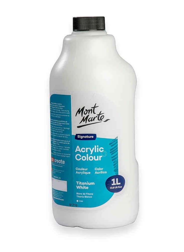 Mont Marte Studio Acrylic Paint 1L Titanium White