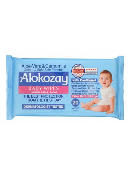 Alokozay Aloe Vera & Camomile Baby Wipes 20 Pcs Pack