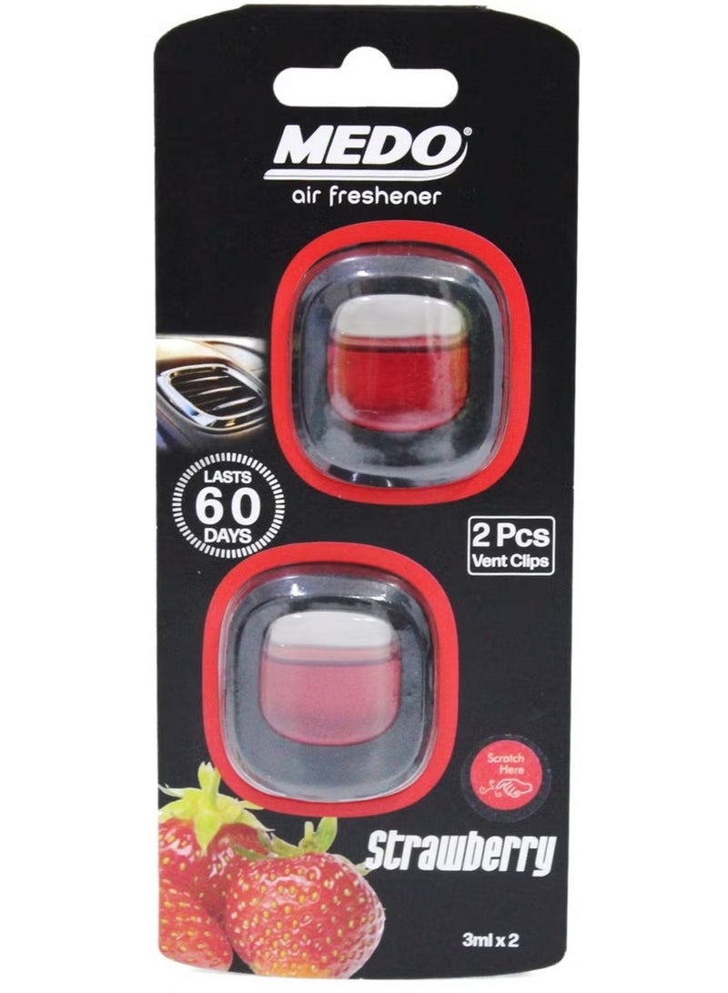 Medo Strawberry Car Air Freshener - Long-Lasting Freshness