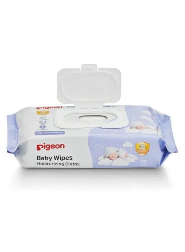 Pigeon Moisturizing Cloths With Lanolin 70 Wipes