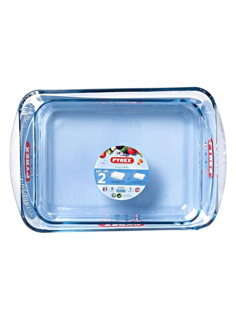 PYREX 2-Piece Rectangular Roaster Set