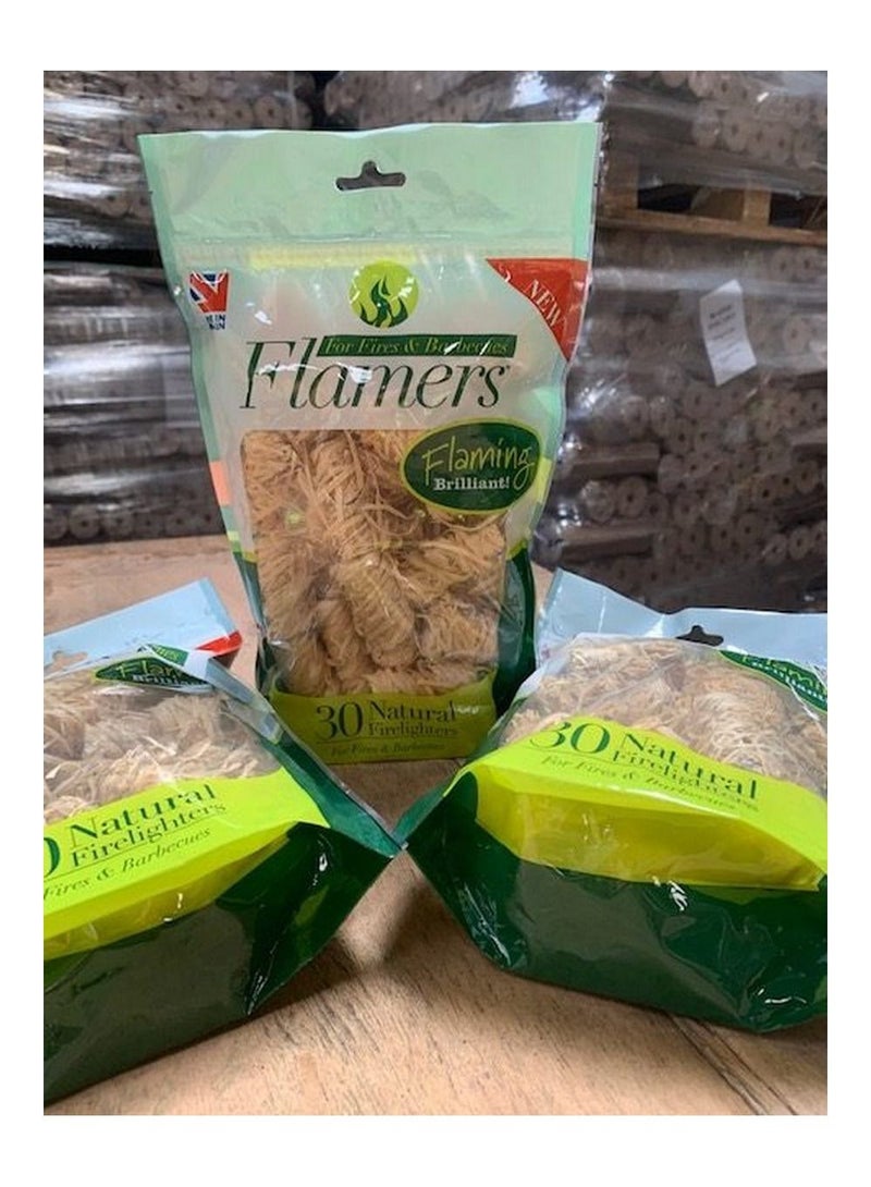 Flamers Pack Of 30 Natural Firelighters