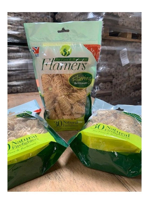 Flamers Pack Of 30 Natural Firelighters