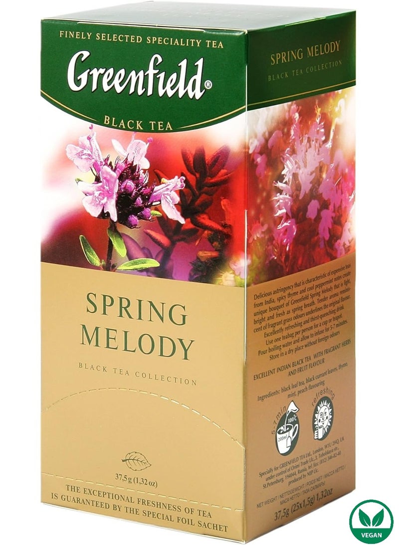 Greenfield Spring Melody Black Tea Bags - 25 Count