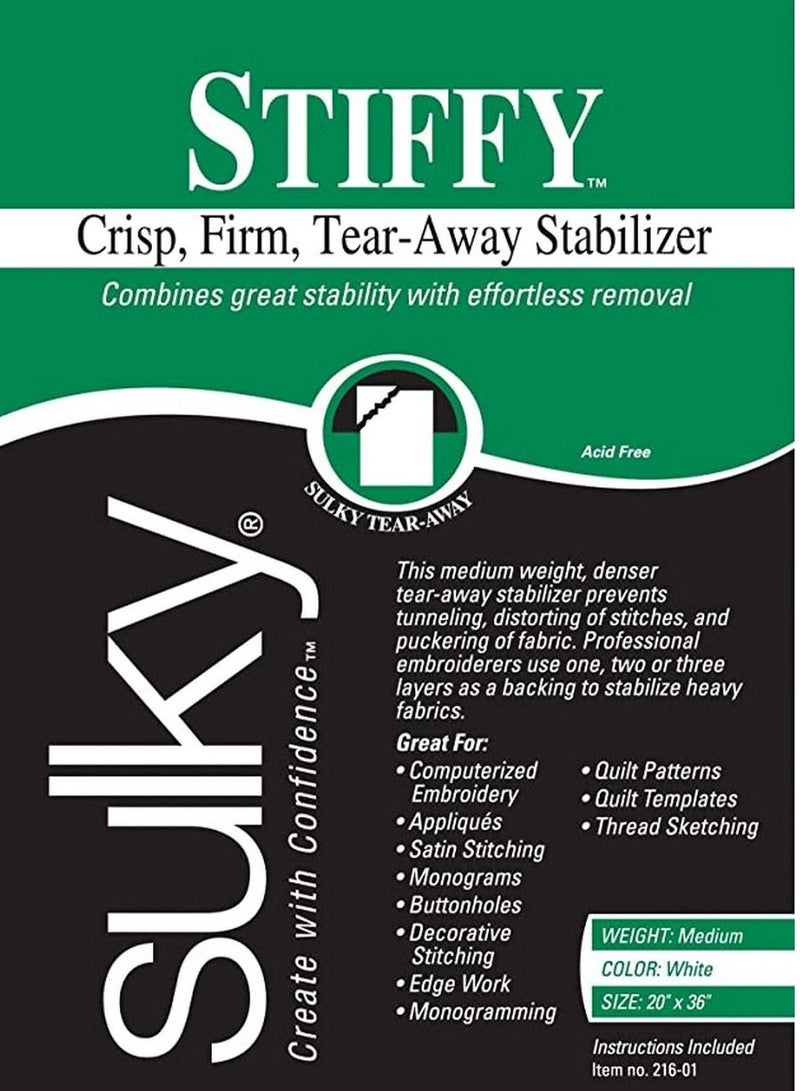 Sulky Stiffy Tear-Away Stabilizer 20in x 36in