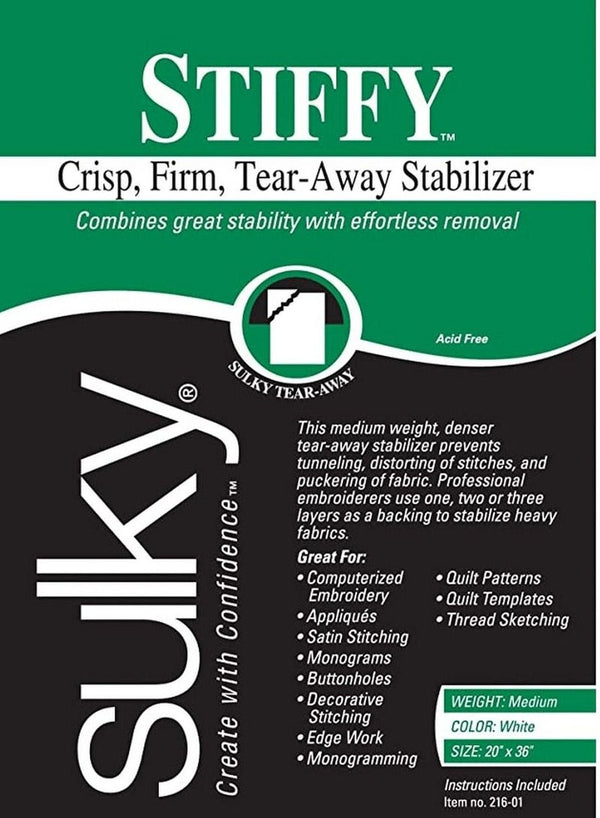 Sulky Stiffy Tear-Away Stabilizer 20in x 36in