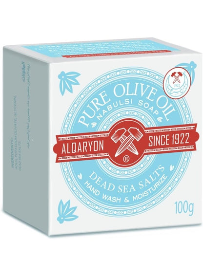 alqaryon, care 100g, dead sea, dead sea salts, nabulsi soap, oil nabulsi, oil nabulsi soap, olive oil, pure olive, pure olive oil, salts pure, salts pure olive, sea salts, sea salts pure, soap bath&beauty