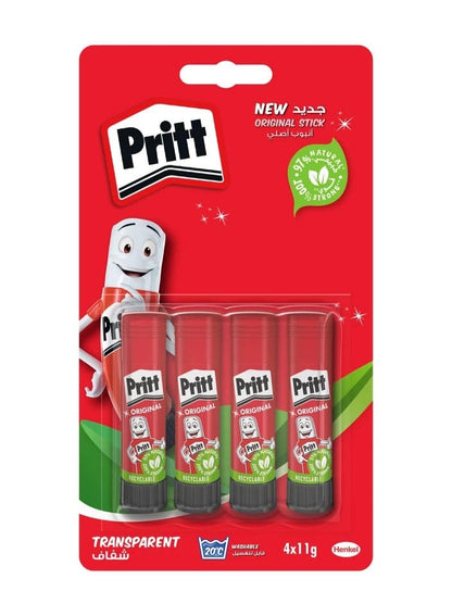 Pritt Transparent Glue Stick 11G X 4