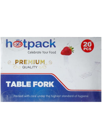 Hotpack Plastic Clear Table Forks 20 Pieces