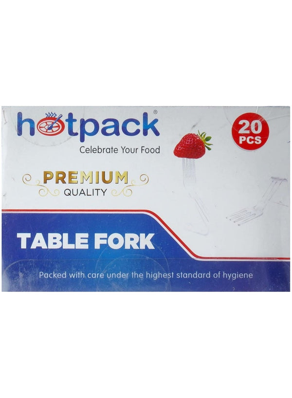 Hotpack Plastic Clear Table Forks 20 Pieces