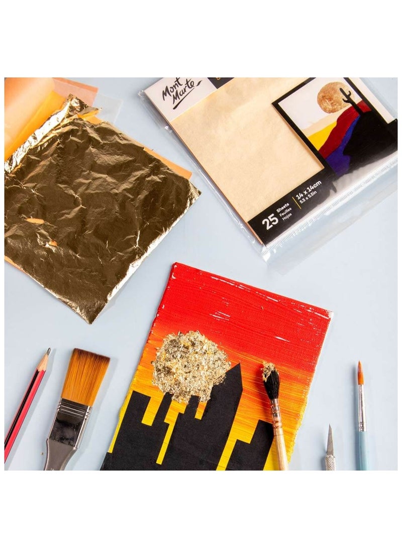 Mont Marte Imitation Gold Leaf 14x14cm - 25 Sheets