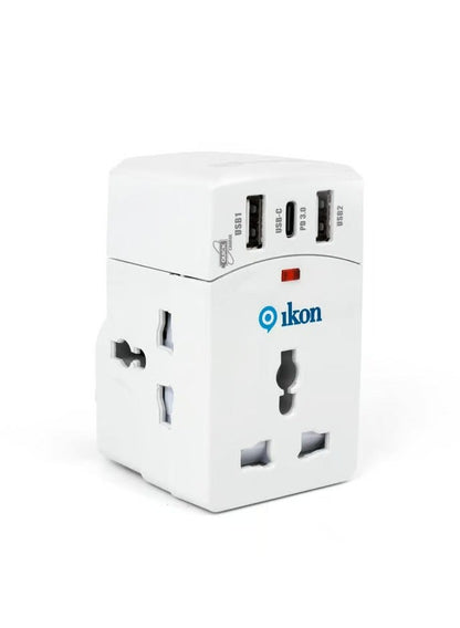 Ikon 3 Way Adapter with USB Ports