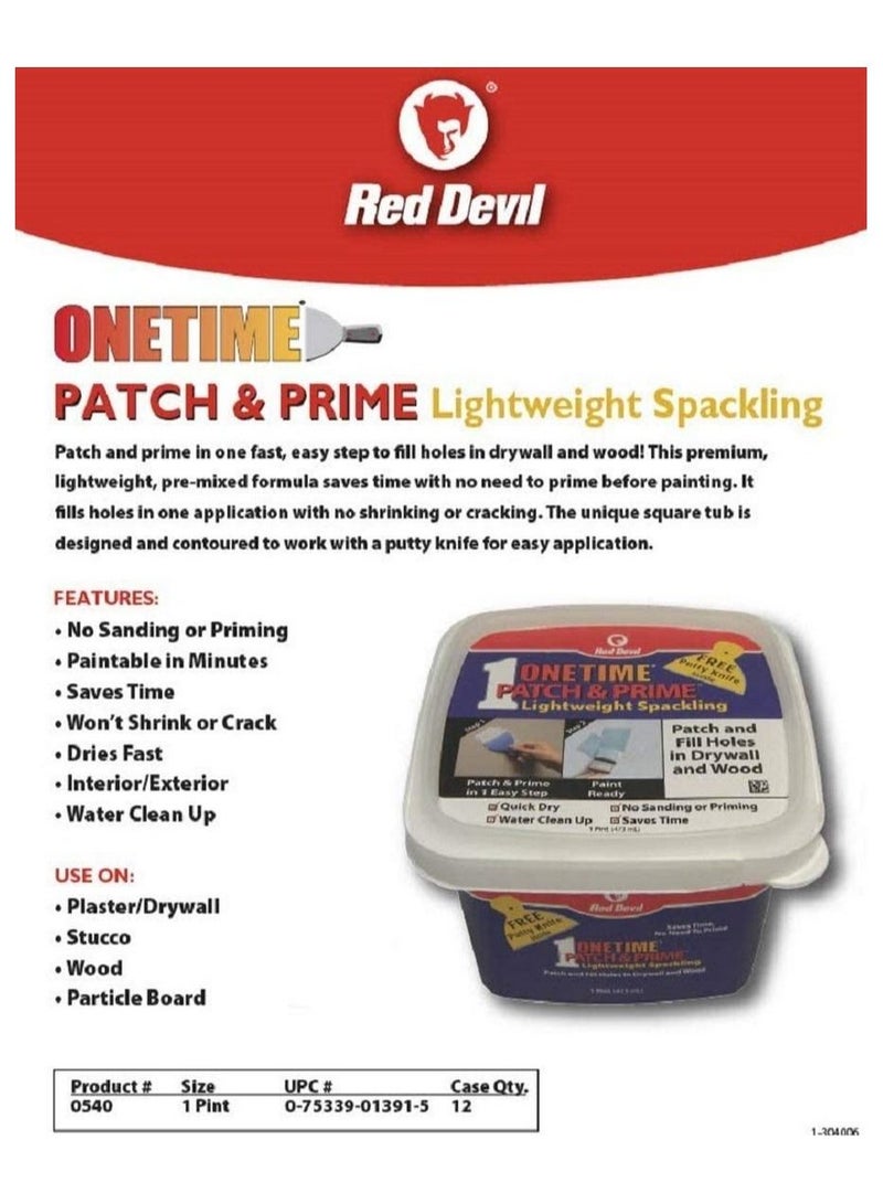 Red Devil Onetime Patch & Prime Spackling 473 ML