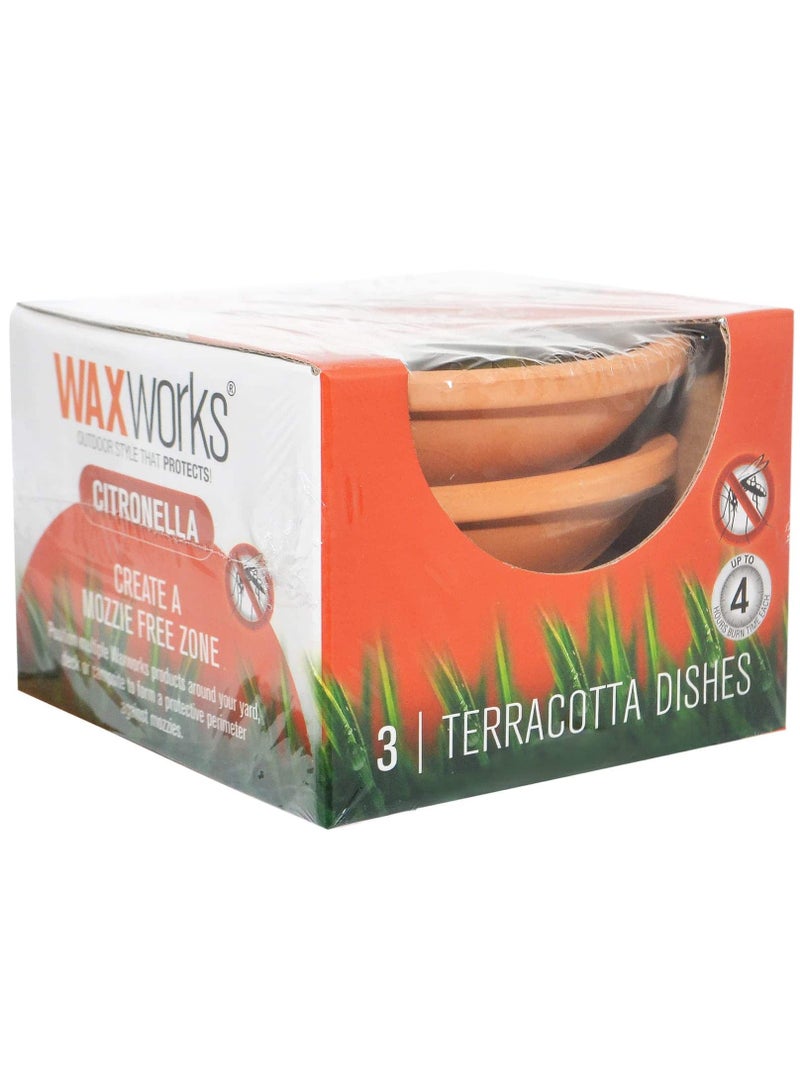 Waxworks Citronella Candle Dish 3 Pack