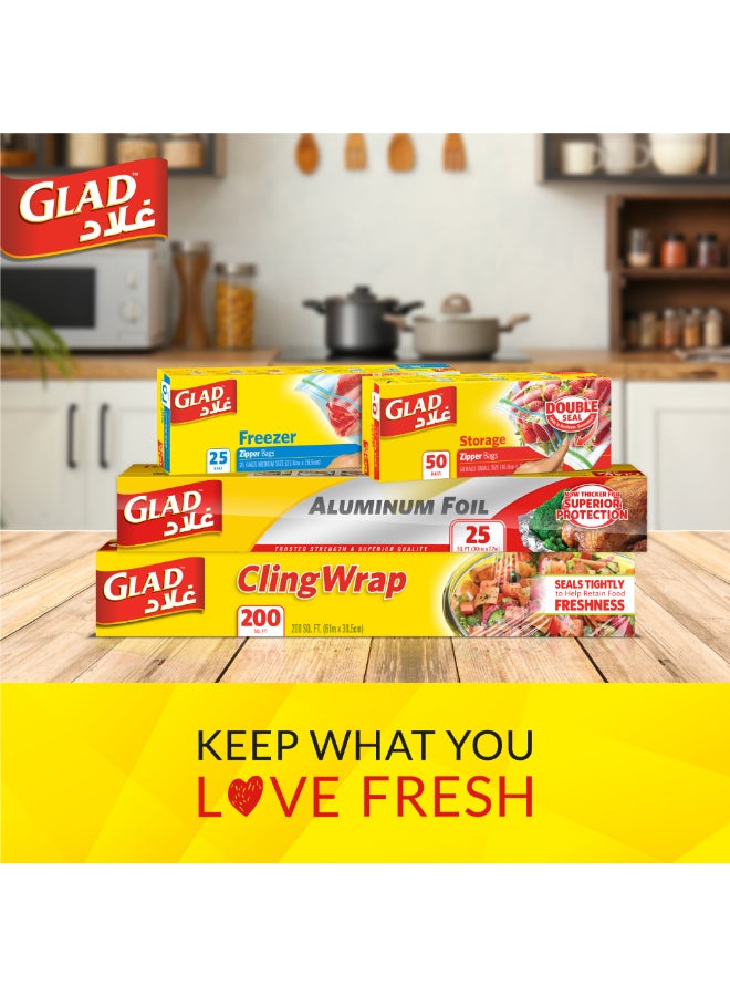 Glad Zipper Freezer Bags 25 Count - Protect Your Food